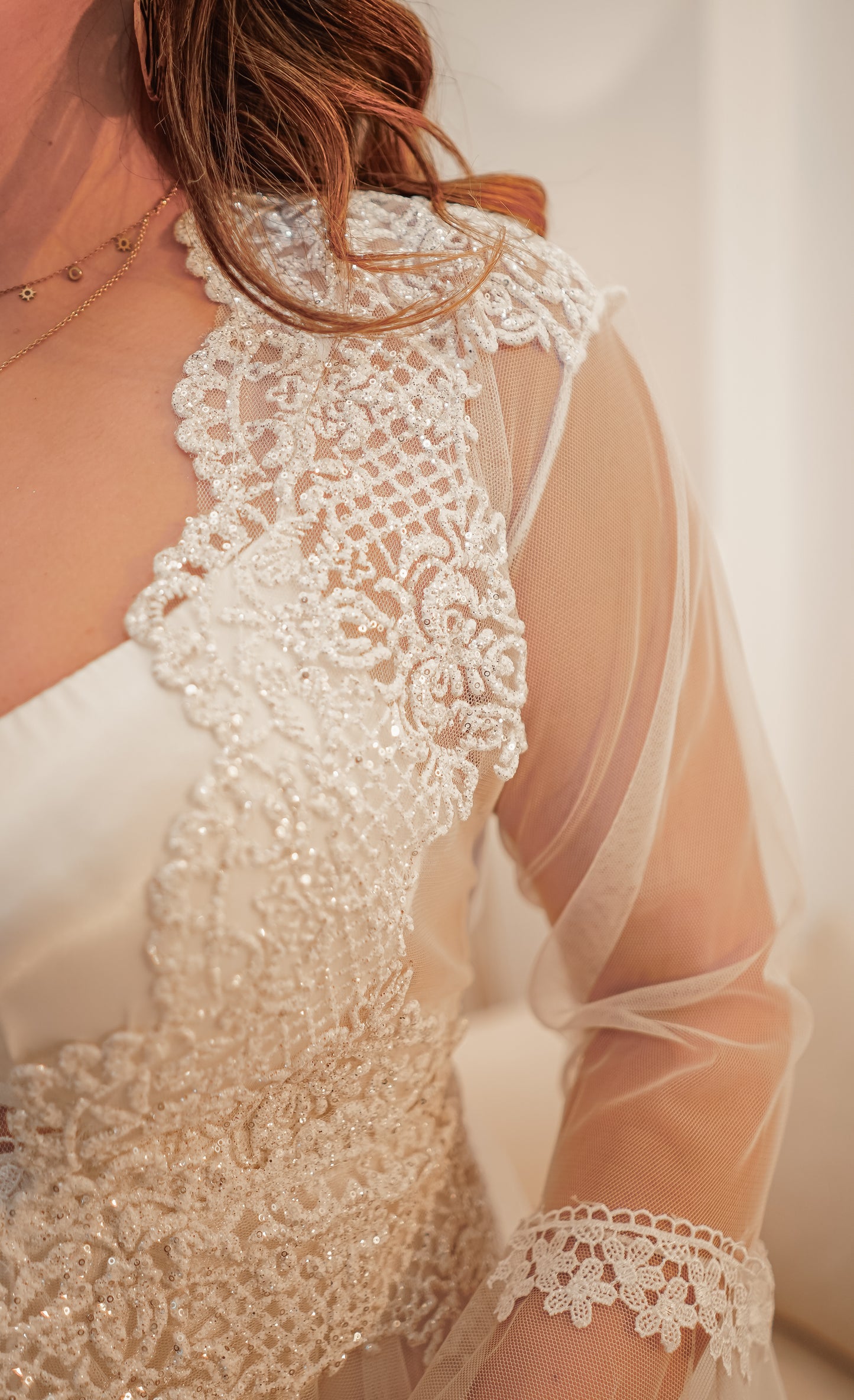 Déshabillé Mariée Court قميص نوم عروس طويل