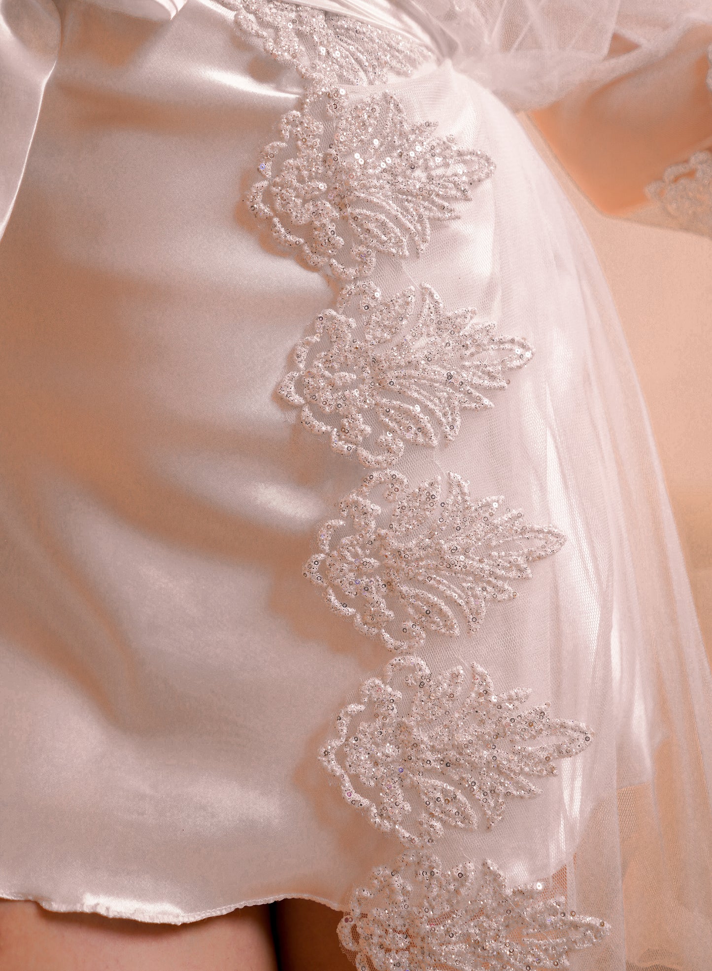 Déshabillé Mariée Court قميص نوم عروس طويل