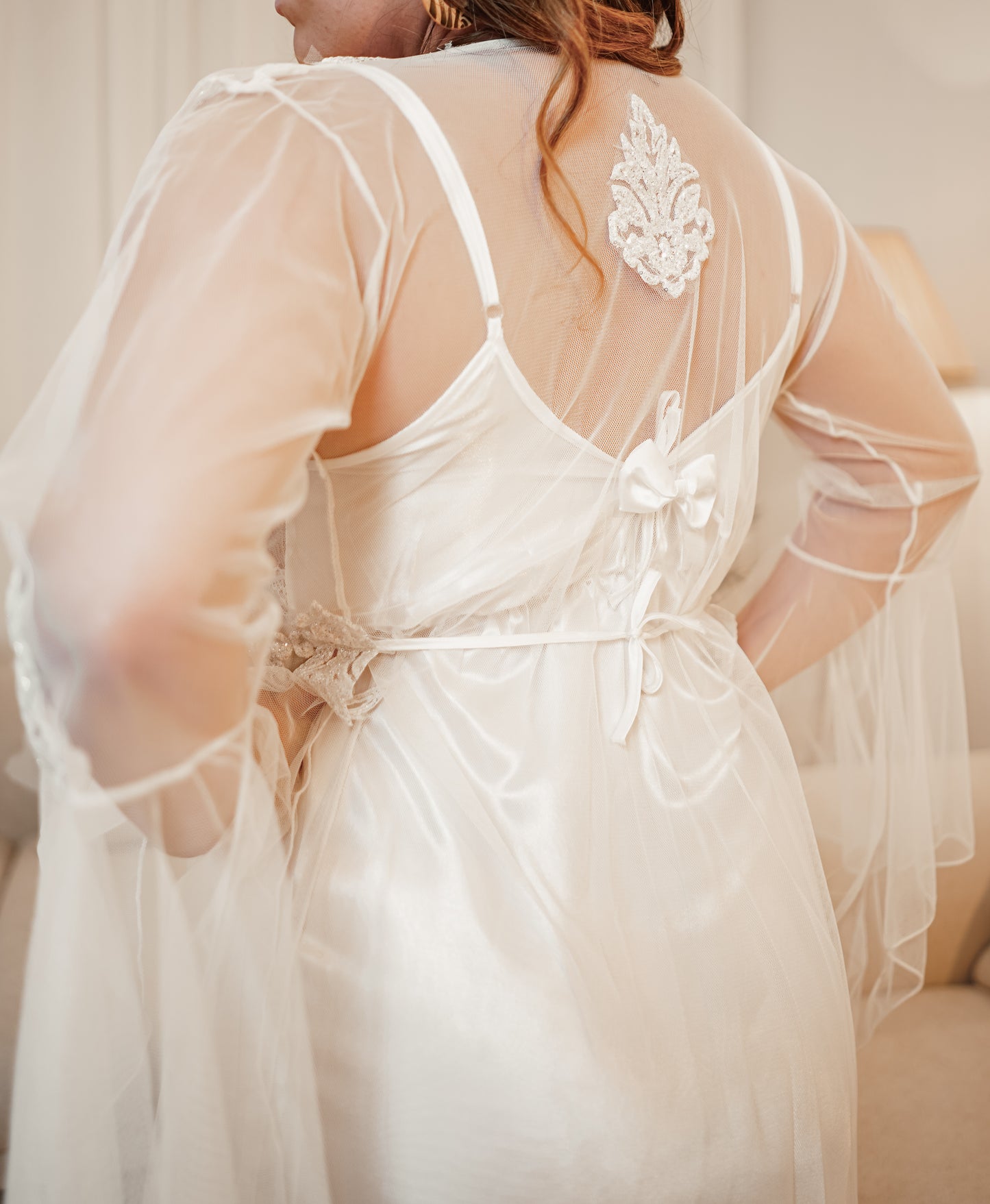 Déshabillé Mariée Long قميص نوم عروس طويل